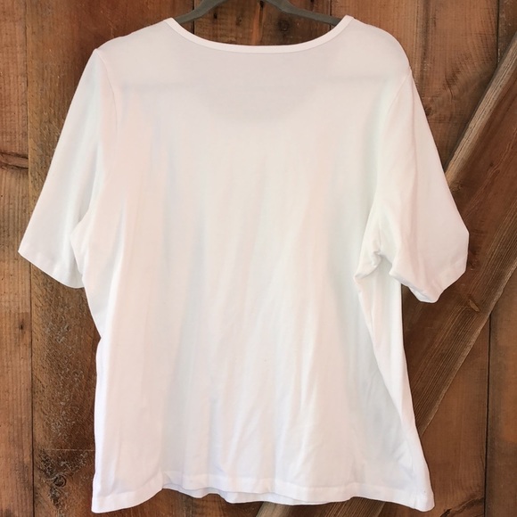 DENIM & Company White Tee Size 1X - Picture 4 of 6